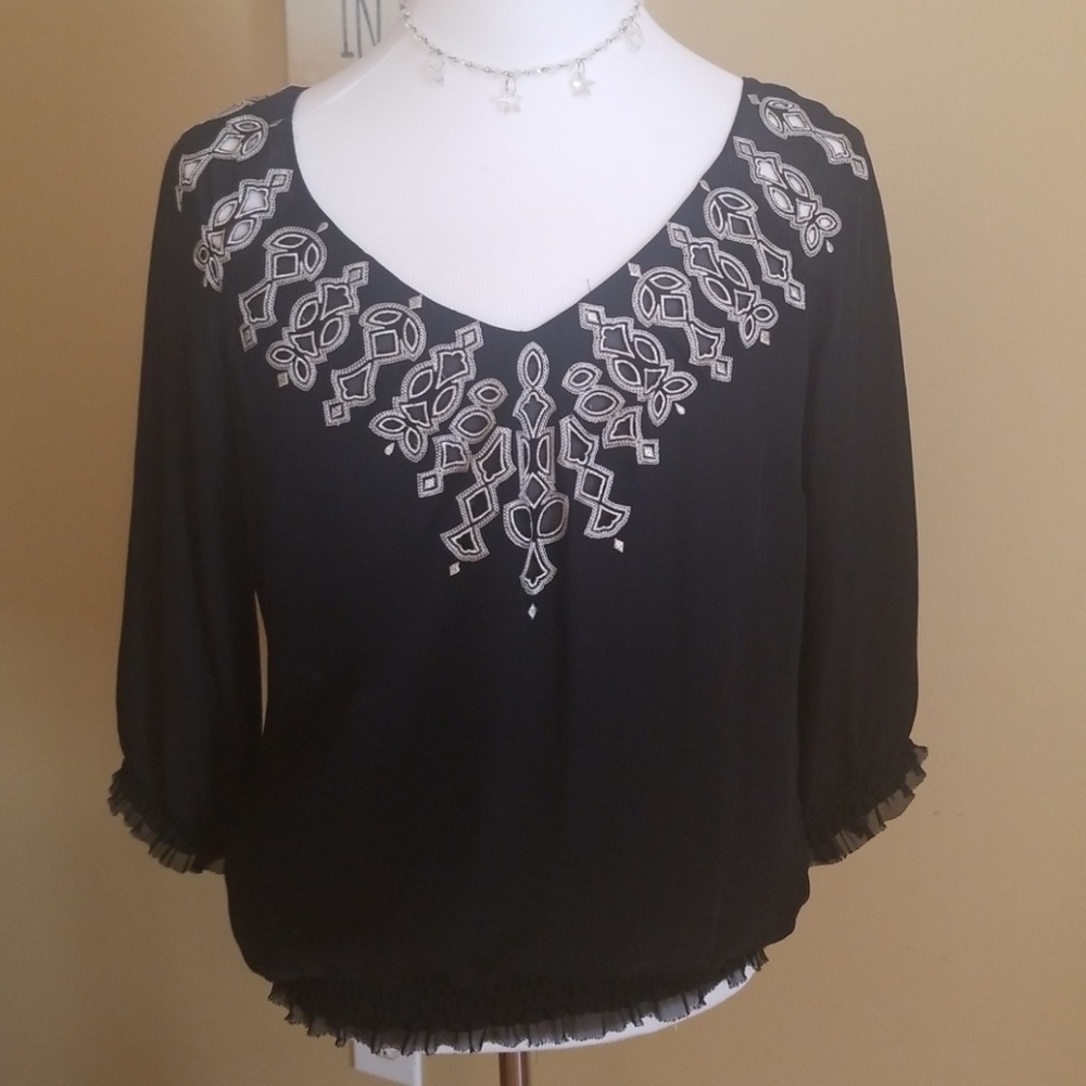 White House Black Market Black blouse